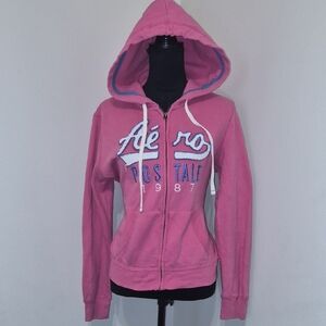 Aeropostale Women's Pink Zip-Up Hoodie